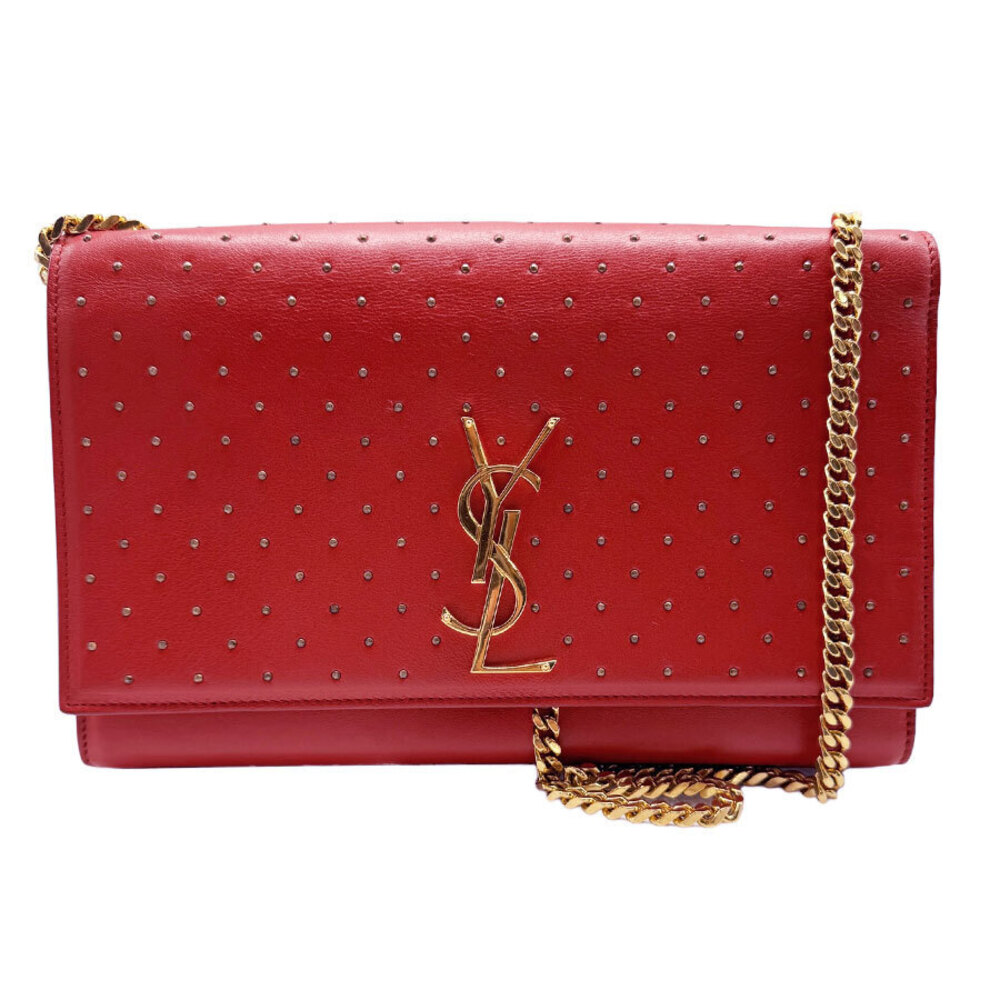 Saint Laurent Shoulder Bag Leather Red